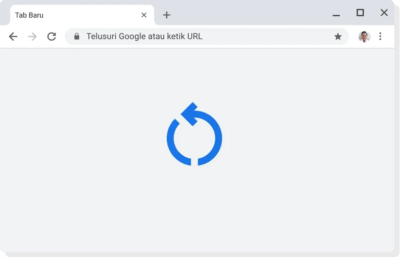 UI Chrome dengan ikon menerapkan update