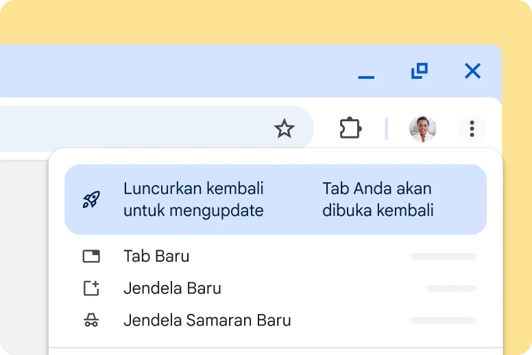 UI Chrome memberi tahu adanya update yang tertunda
