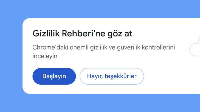 Ayrı bir modülde kullanıcılara Gizlilik Rehberi'ni incelemek isteyip istemedikleri soruluyor.