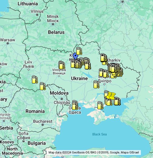 Центр газа на карте. Карта газовых заправок. Карта Украины Google.