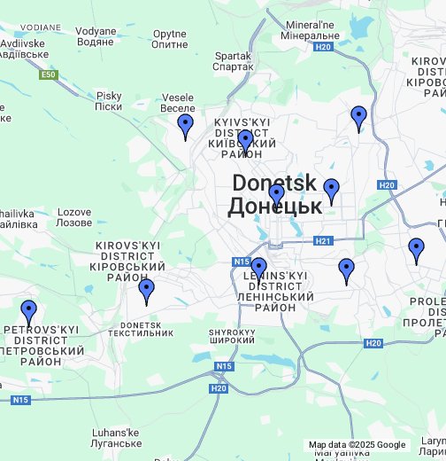 Гугл карта донецка с улицами и домами