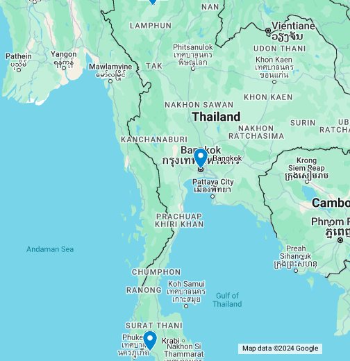 Карта городов таиланда