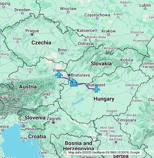 Вена будапешт карта