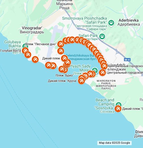 Карта пляжей геленджика с названиями