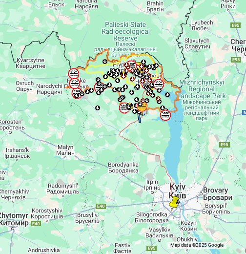 Карта местности чернобыля