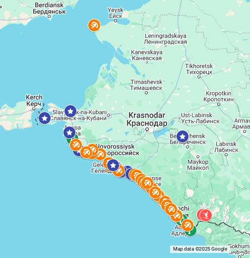 Карта курортов краснодара