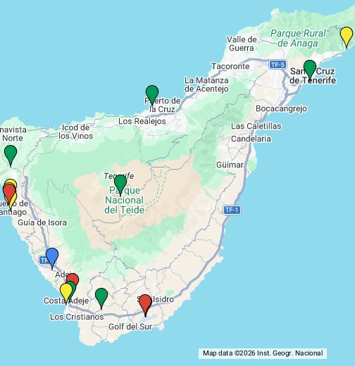 Карта тенерифе на русском языке с городами