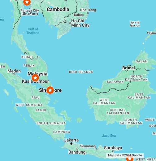 Куала лумпур бангкок. Куала Лумпур Бали Сингапур. Сингапур Бали и Куала Лумпур на карте. Малайзия достопримечательности на карте.
