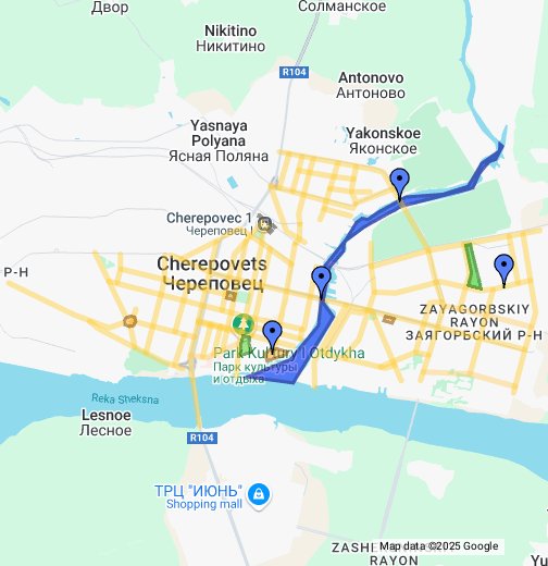 Карта череповца построить маршрут